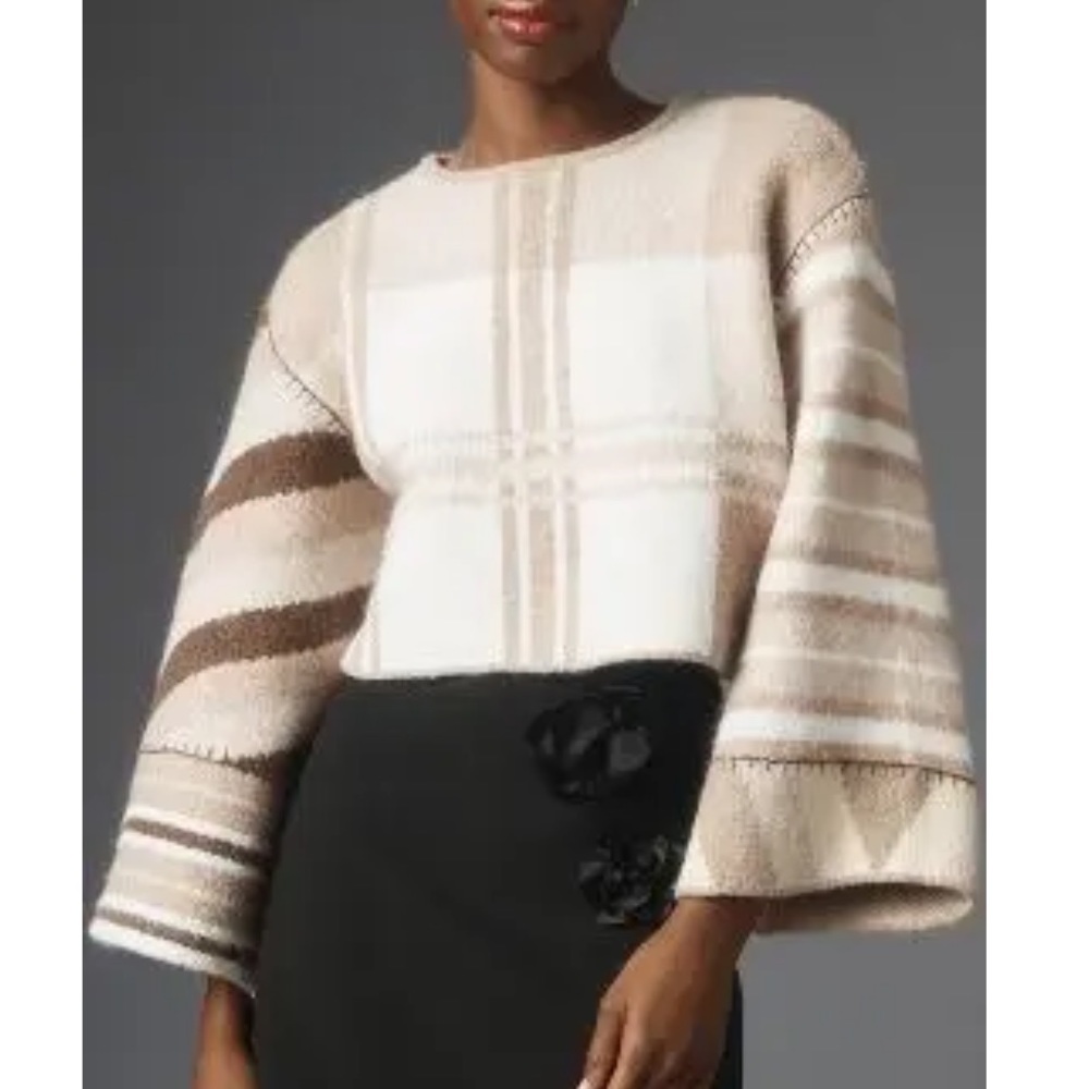 Anthropologie By Anthropologie Mixed Stripe Cropped Shrug